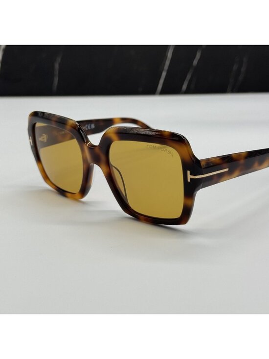 NEW TOM FORD KAYA TF1082 53E HAVANA/YELLOW WOMEN SQUARE SUNGLASSES FT1082 main image 7